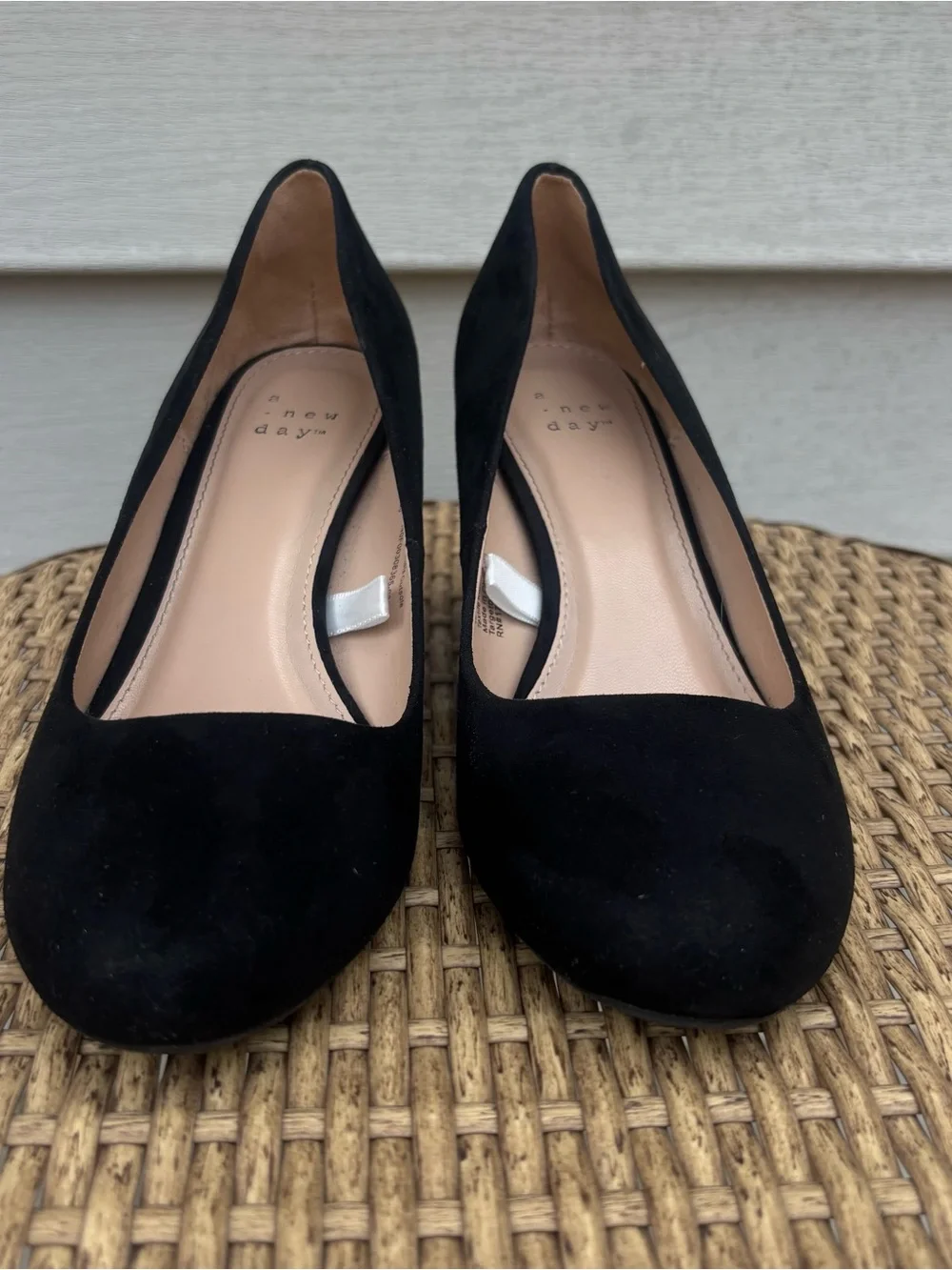 A New Day Women’s  Classic Black Faux Suede Wedge Heels Pumps | Size 7